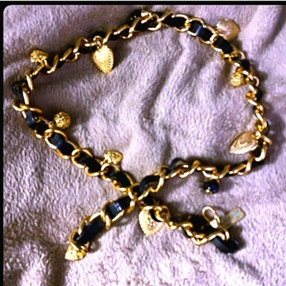 #SALE The Limited Gold Heart Charm Chain Belt Vintage - Picture 2 of 5